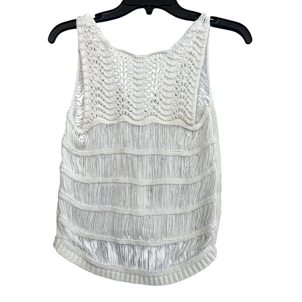 Tibi White Crochet Open Knit Tank Top Womens Size XS Festival Boho Western‎ Sexy